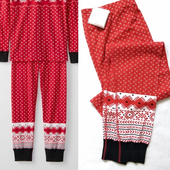 Hanna Andersson Family Heritage Fairisle in Red Pet Pajama